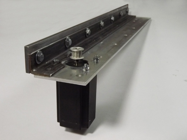 X axis rail with stepper motor